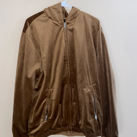 Brown indie soft fuzzy longsleeve hipster hoodie brown zip up y2k vintage jacket - Picture 11 of 15